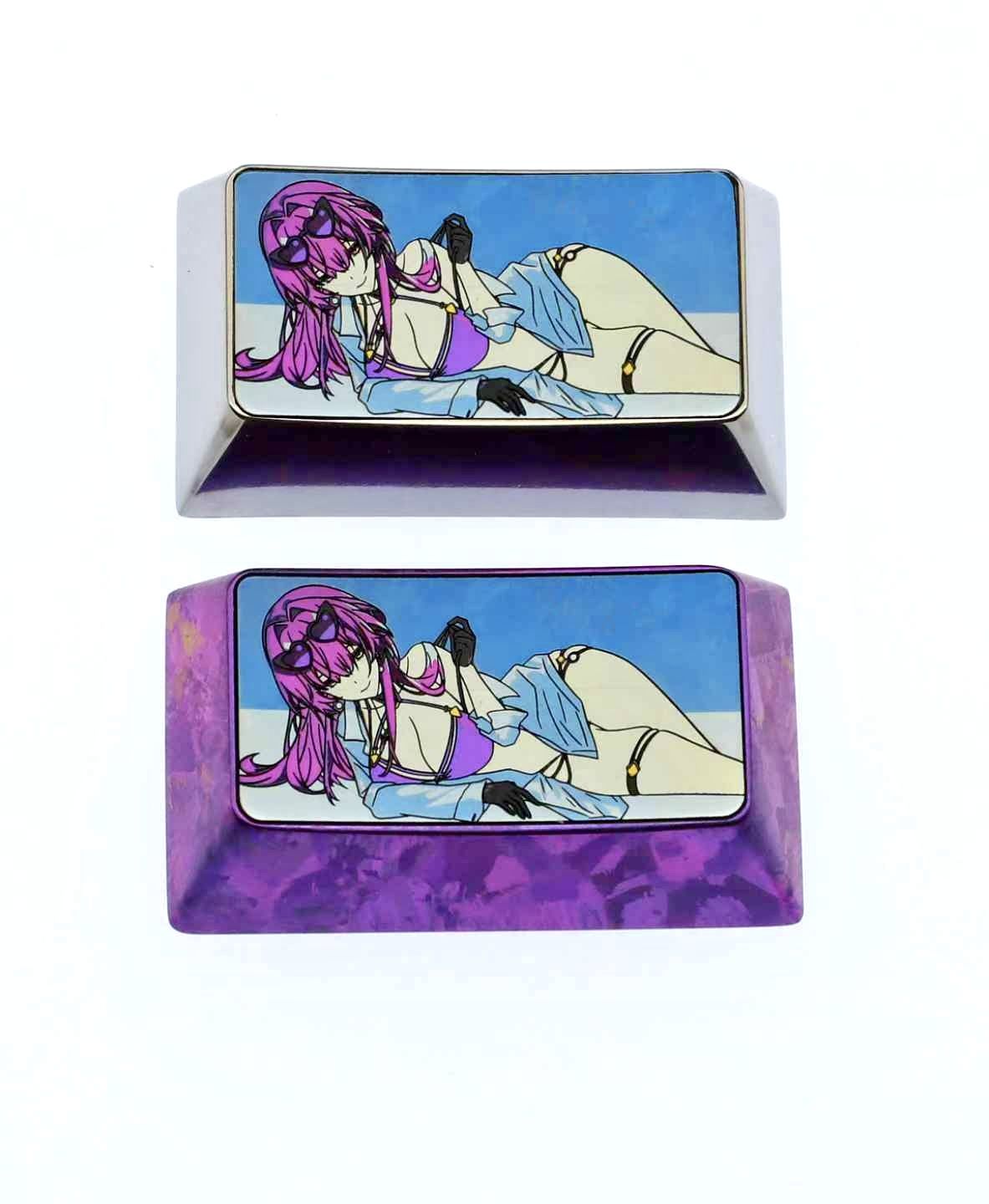 Kafka, 1.5U titanium alloy personalized keycaps, carved metal keycaps around anime and games, artistic and creative keycaps