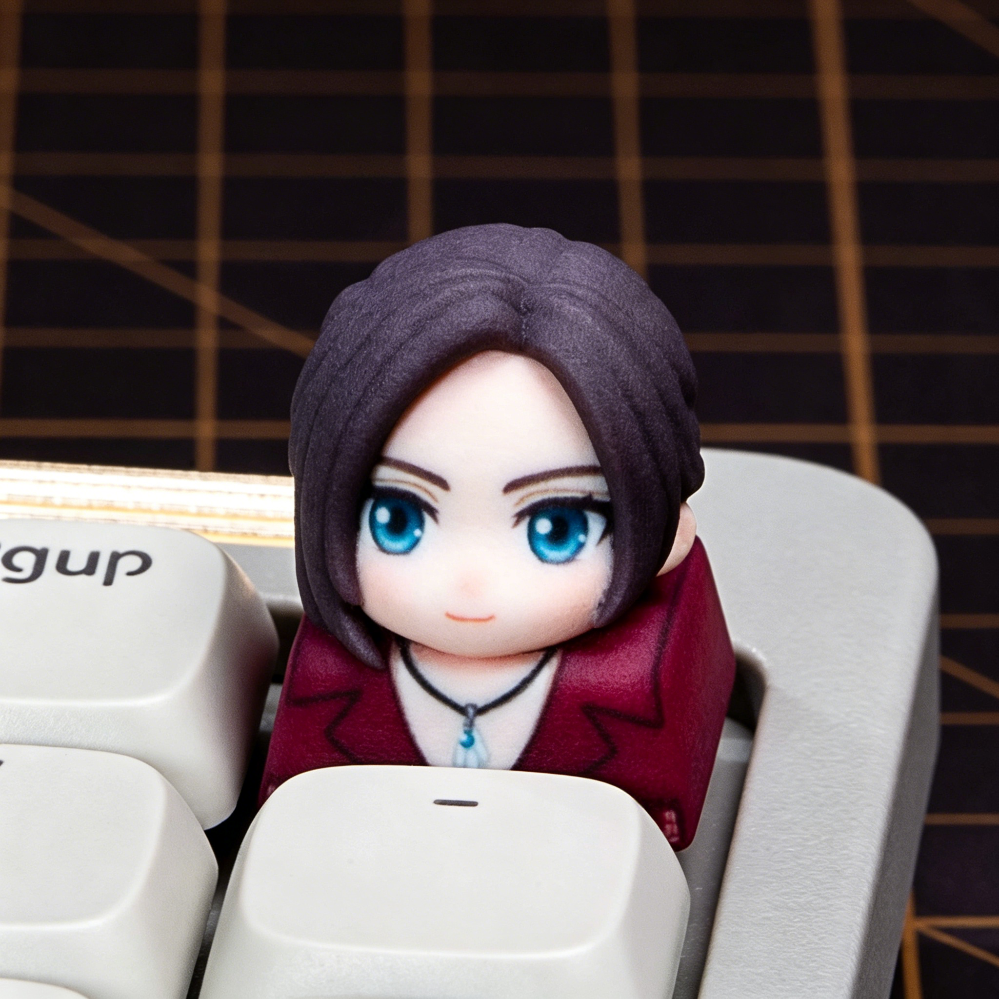 Resident Evil series, doujin character half body design multi-color resin personalized keycaps, anime game culture peripheral products keyboard decoration keycaps