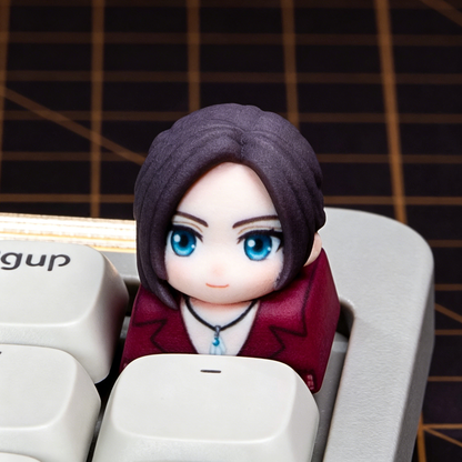 Resident Evil series, doujin character half body design multi-color resin personalized keycaps, anime game culture peripheral products keyboard decoration keycaps