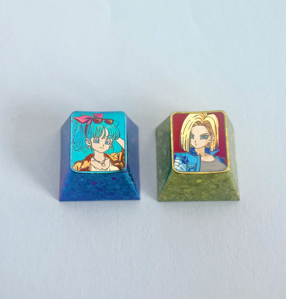 DRAGON BALL, Bulma, Android 18, 1U titanium alloy personalized keycaps, metal anime keycaps