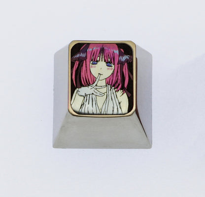 Nakano Nino， Colorful titanium alloy carved personalized keycaps, mechanical keyboard decorative keycaps.