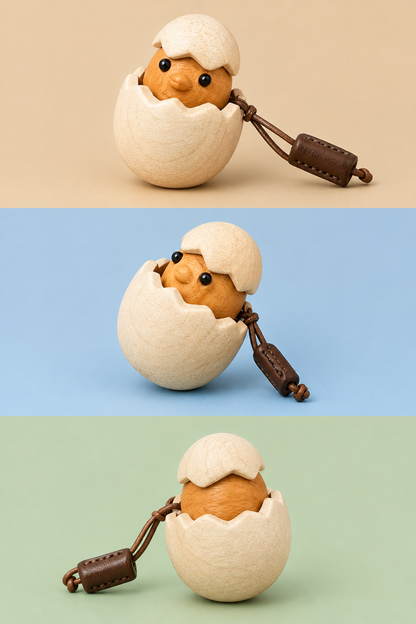 Solid wood relief stress button toys for hatching chicks, mechanical switch toys, wooden press toys, and creative products for keyboard peripherals.