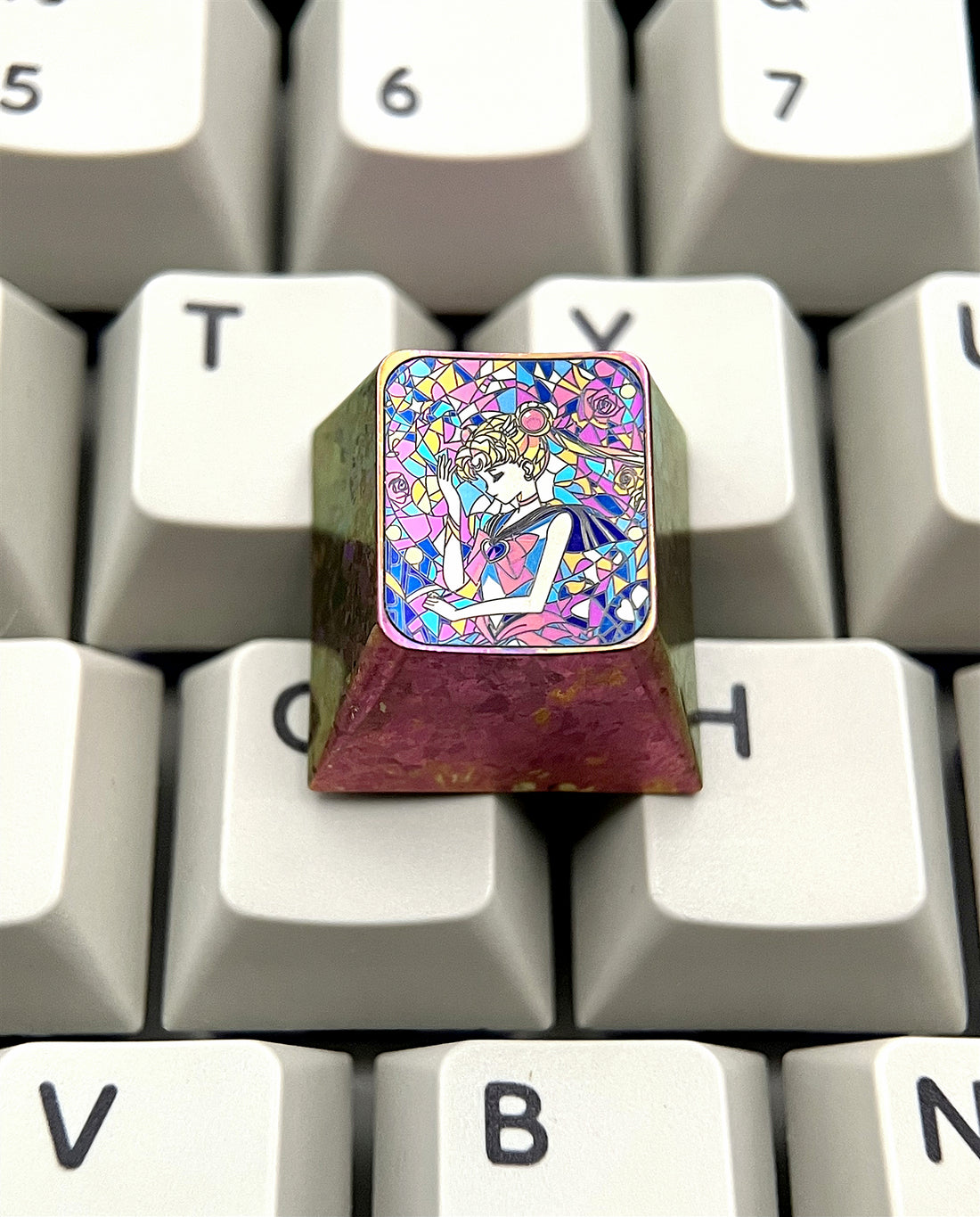 Pretty Guardian Sailor Moon, Tsukino Usagi, 1U titanium alloy personalized keycaps, anime and game creative keycaps