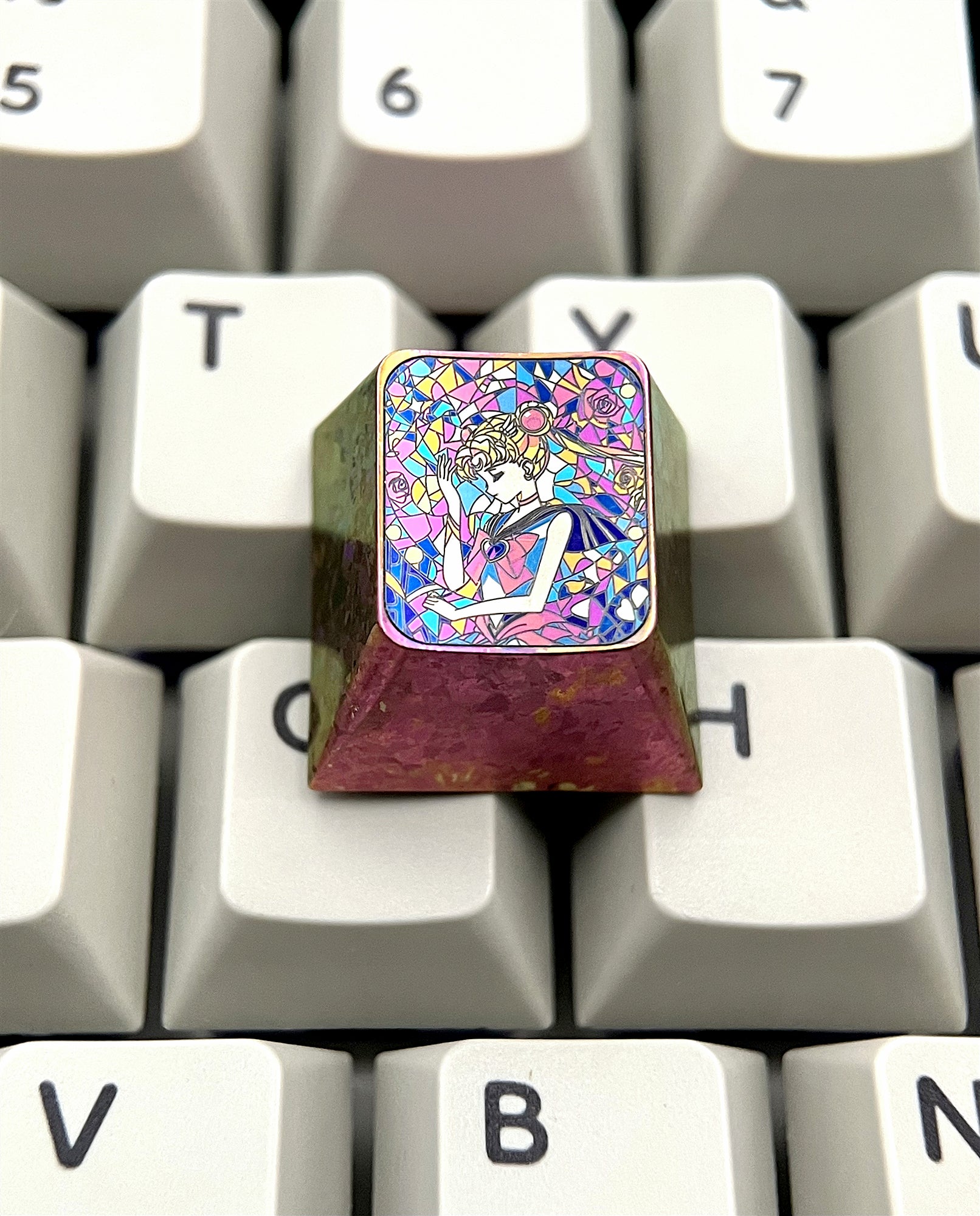Pretty Guardian Sailor Moon, Tsukino Usagi, 1U titanium alloy personalized keycaps, anime and game creative keycaps