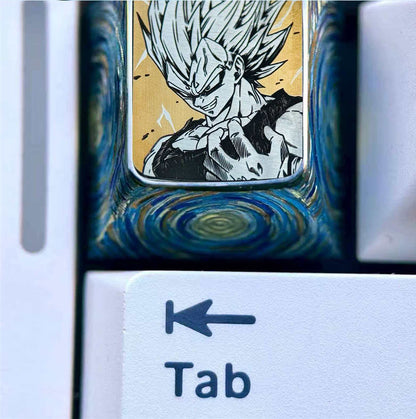 Dragon Ball, Vegeta，Bej ī ta Yonsei 1U Titanium Alloy Personalized Keycaps, Anime Character Cultural Creative Metal Decorative Keycaps