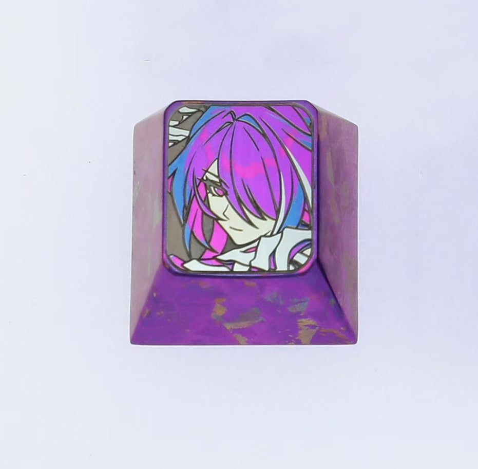 Acheron, Colorful titanium alloy carved personalized keycaps, mechanical keyboard decorative keycaps