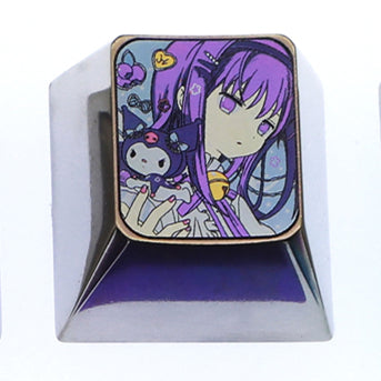 Puella Magi Madoka Magica, 6 unique 1U titanium alloy keycaps, metal carved keycaps around anime and game characters.