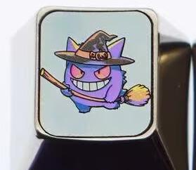 Pok é mon series, Wizard Pok é mon series, 1U titanium alloy personalized keycaps, anime cultural creative metal carving decorative keycaps