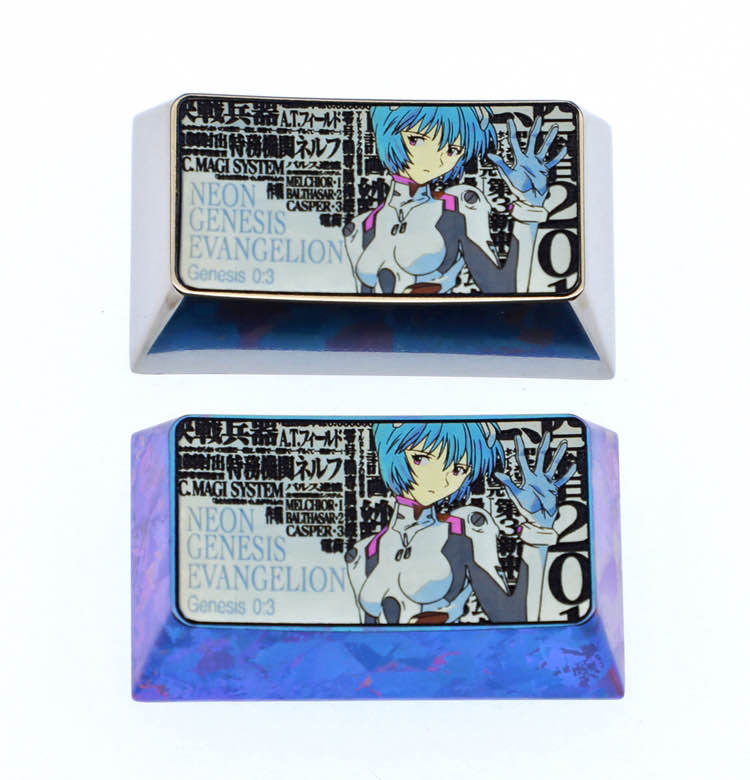 EVA, Ayanami Rei, 1.75U titanium alloy metal carved personalized keycaps, anime, gaming, cultural decoration, mechanical keyboard keycaps