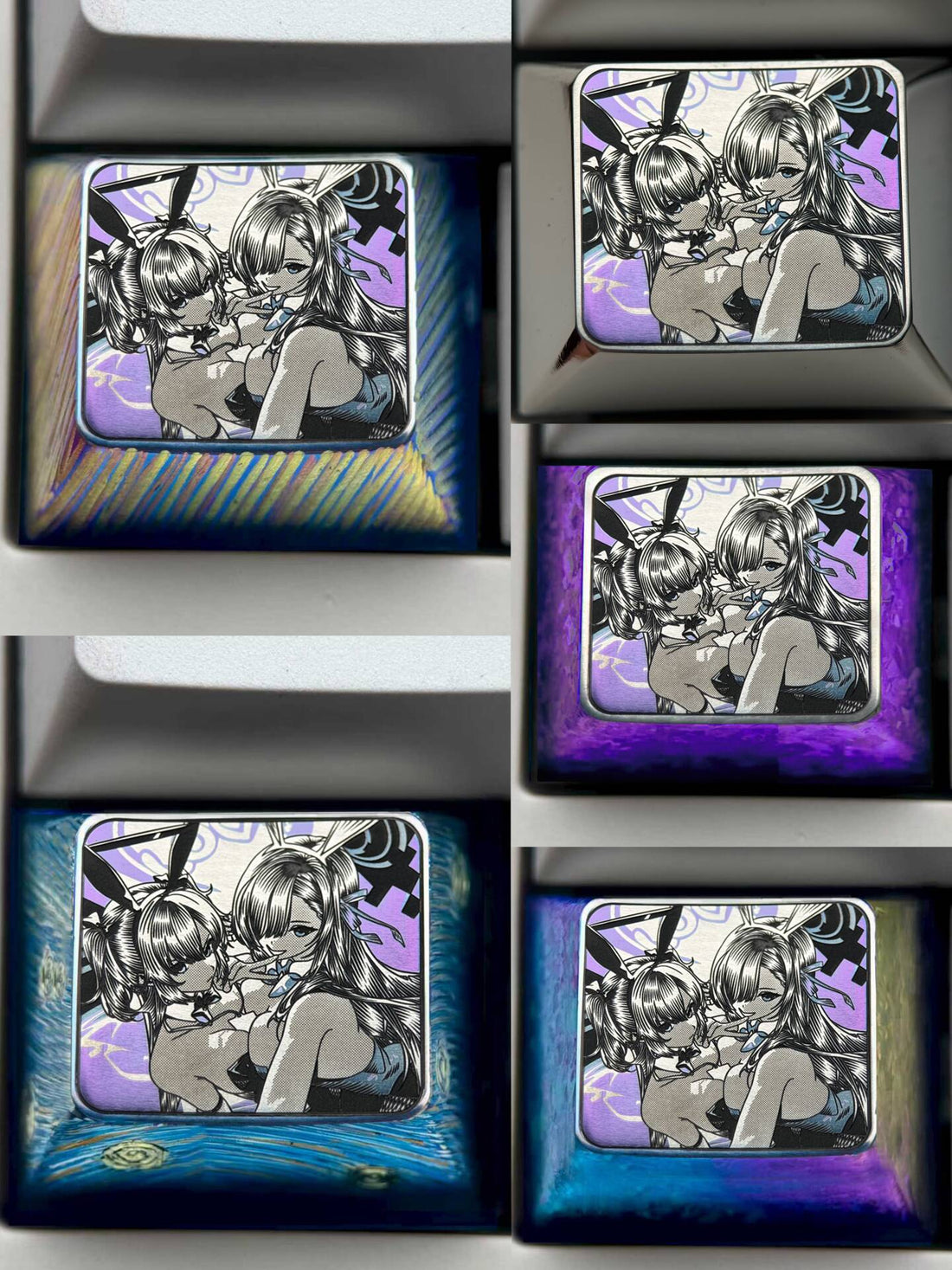 Blue Archive The Animation, 1.25U Titanium Alloy Personalized Keycaps, Anime Game Culture Creative Metal Carving Decorative Keycaps