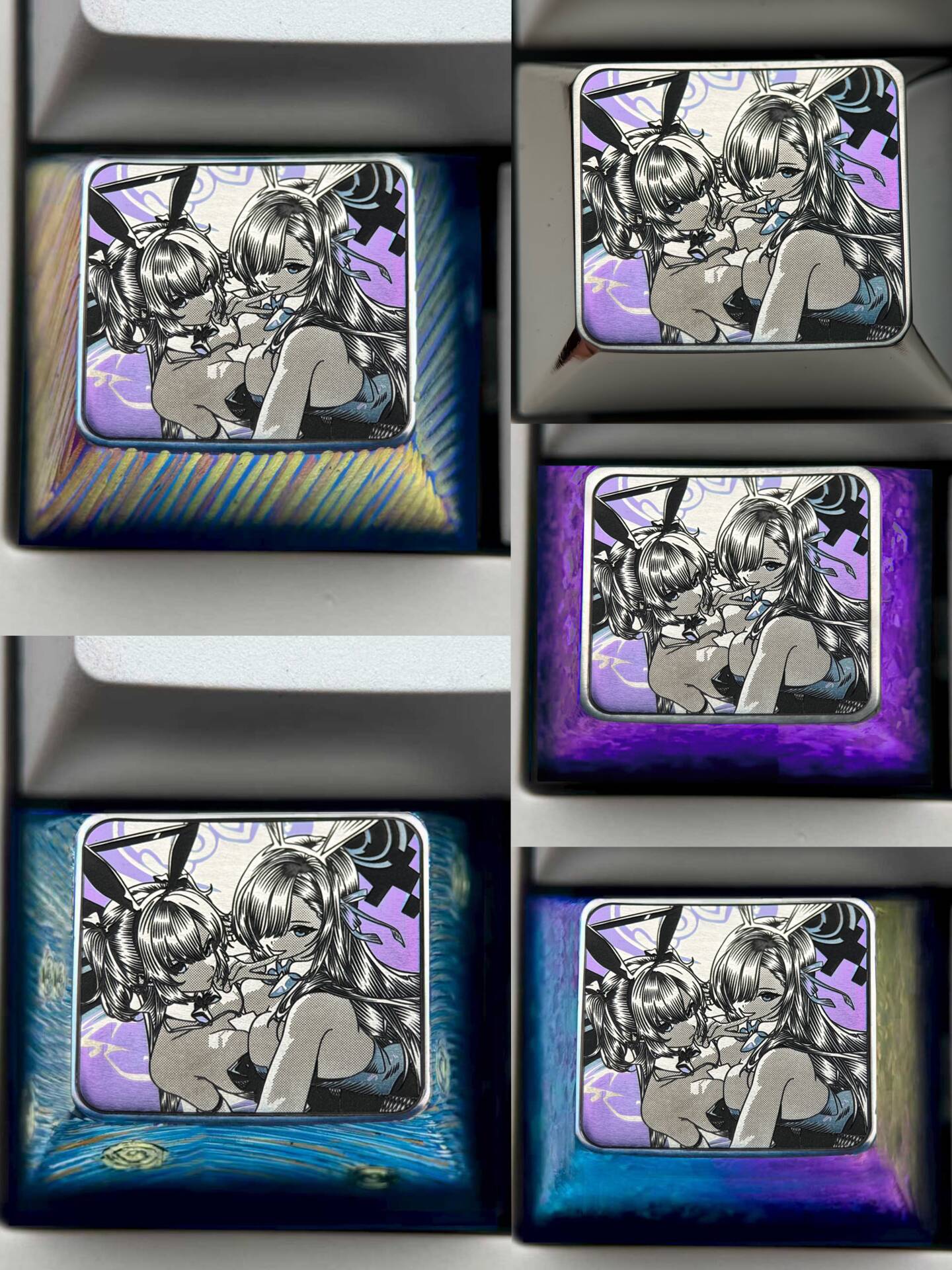 Blue Archive The Animation, 1.25U Titanium Alloy Personalized Keycaps, Anime Game Culture Creative Metal Carving Decorative Keycaps
