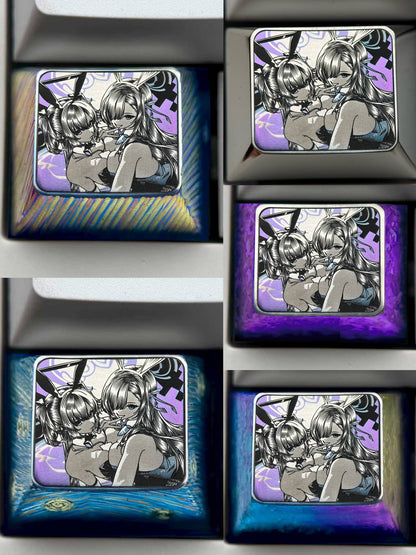 Blue Archive The Animation, 1.25U Titanium Alloy Personalized Keycaps, Anime Game Culture Creative Metal Carving Decorative Keycaps