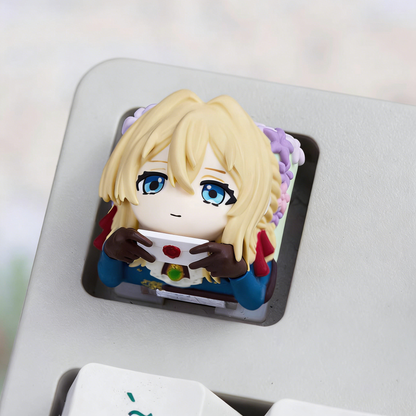 Violet Evergarden theme, multi-color resin personalized keycaps, anime and game culture peripheral decorative keycaps