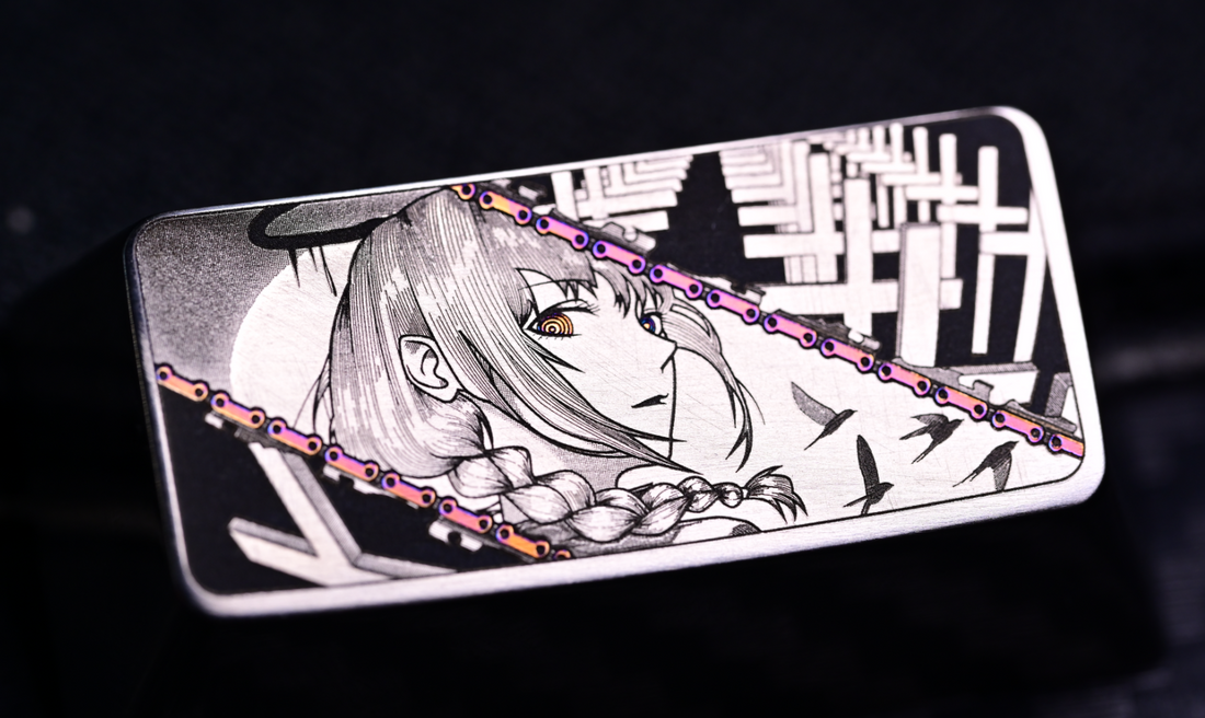Chainsaw Man, Makima, 2U Backspace Key Titanium Alloy Personalized Keycap, Anime Game Culture Creative Decorative Metal Carving Keycap.