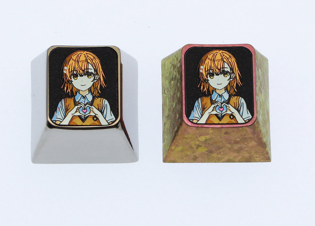 Misaka Mikoto, 1U titanium alloy personalized keycap, anime and game metal carving cultural creative keycap