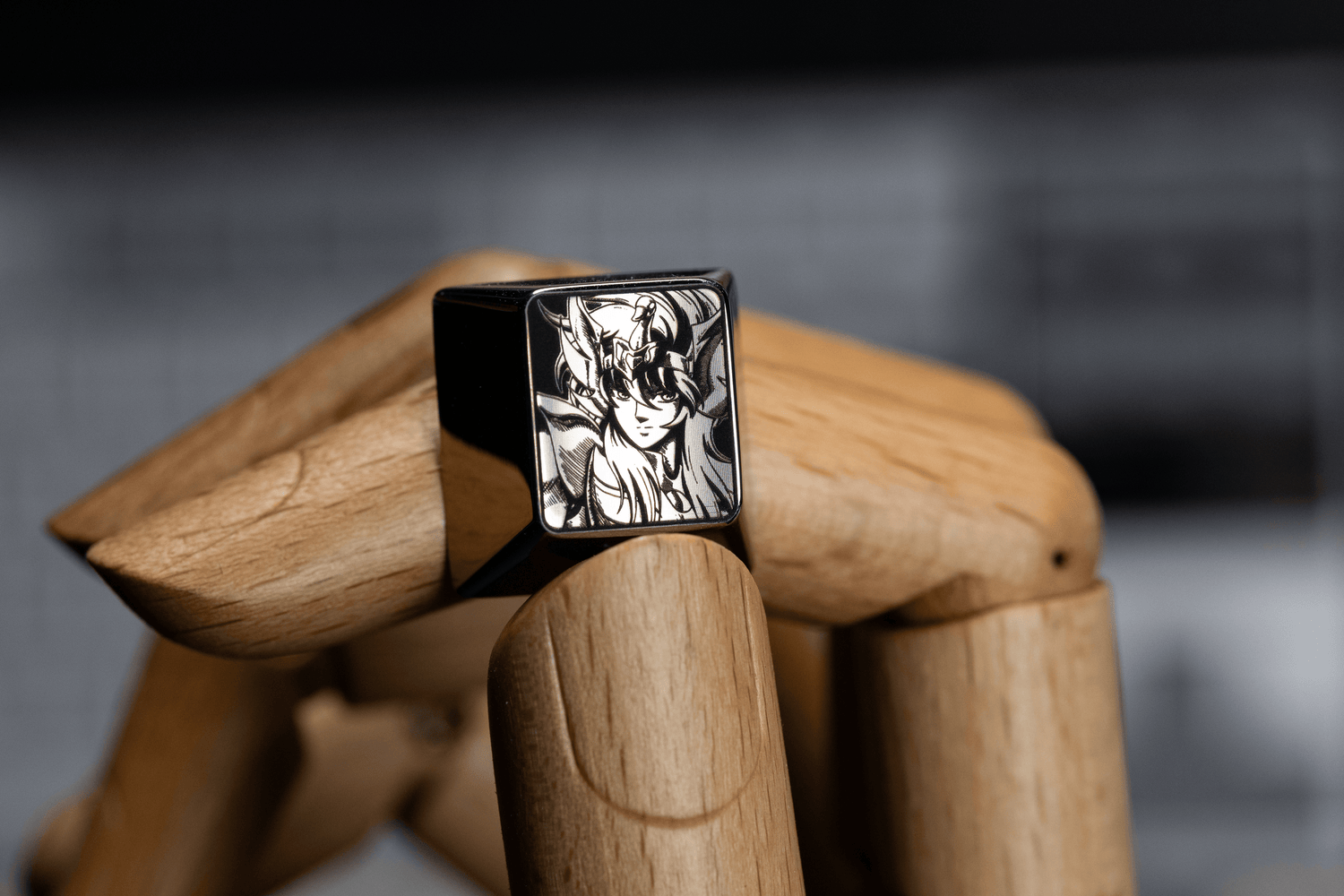 Saint Seiya， 5 main characters, 1U titanium alloy personalized keycaps, creative keycaps for anime and game characters.