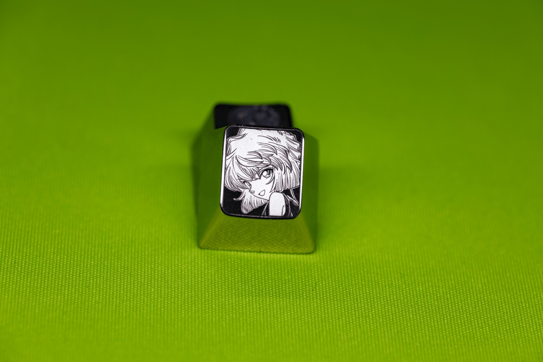 Detective Conan, Anita Hailey, Rachel Moore 1U titanium alloy personalized keycaps, anime game themed metal carved decorative keycaps