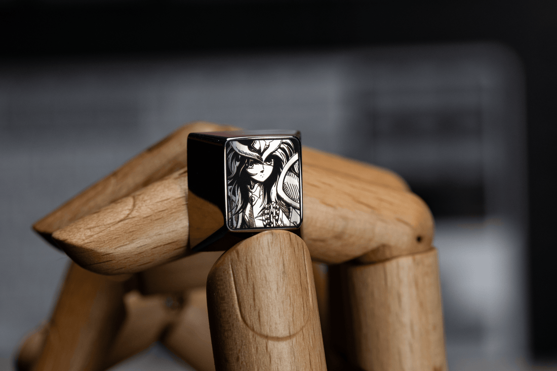 Saint Seiya, 5 main characters, 1U titanium alloy personalized keycaps, creative keycaps for anime and game characters.