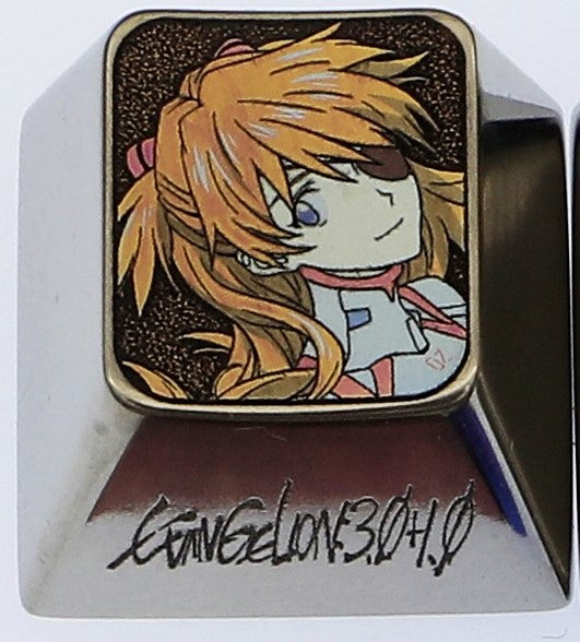 Eva，Asuka，Ayanami Rei， Titanium alloy 1U personalized keycaps, metal decorative keycaps, keyboard customized keycaps