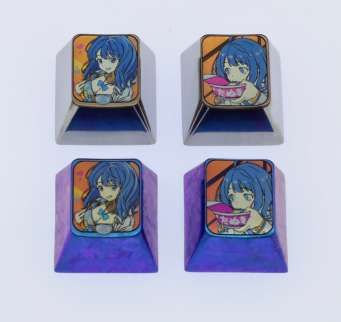 too many losing heroines!, 1U titanium alloy personalized keycap, metal decorative keycap