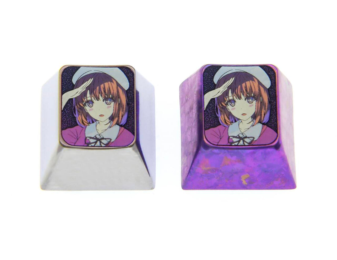 Megumi Kato, 1U titanium alloy personalized keycap, anime and game metal carving cultural creative keycap