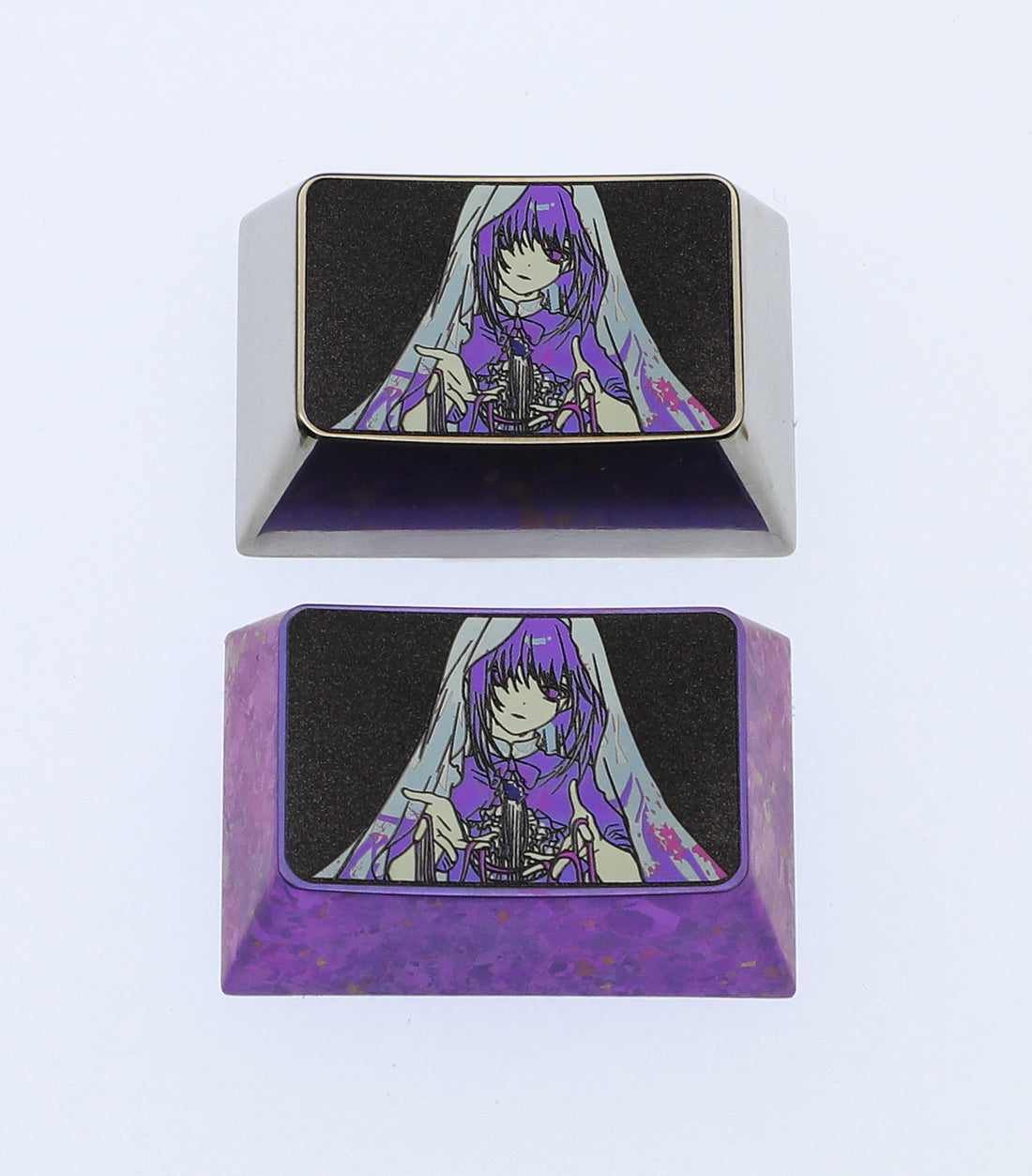 Akemi Homura, 1.5U titanium alloy personalized keycaps, metal decorative keycaps around anime and game characters.