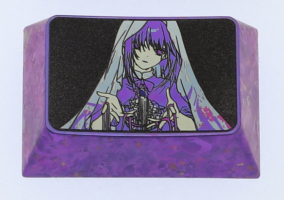 Akemi Homura, 1.5U titanium alloy personalized keycaps, metal decorative keycaps around anime and game characters.