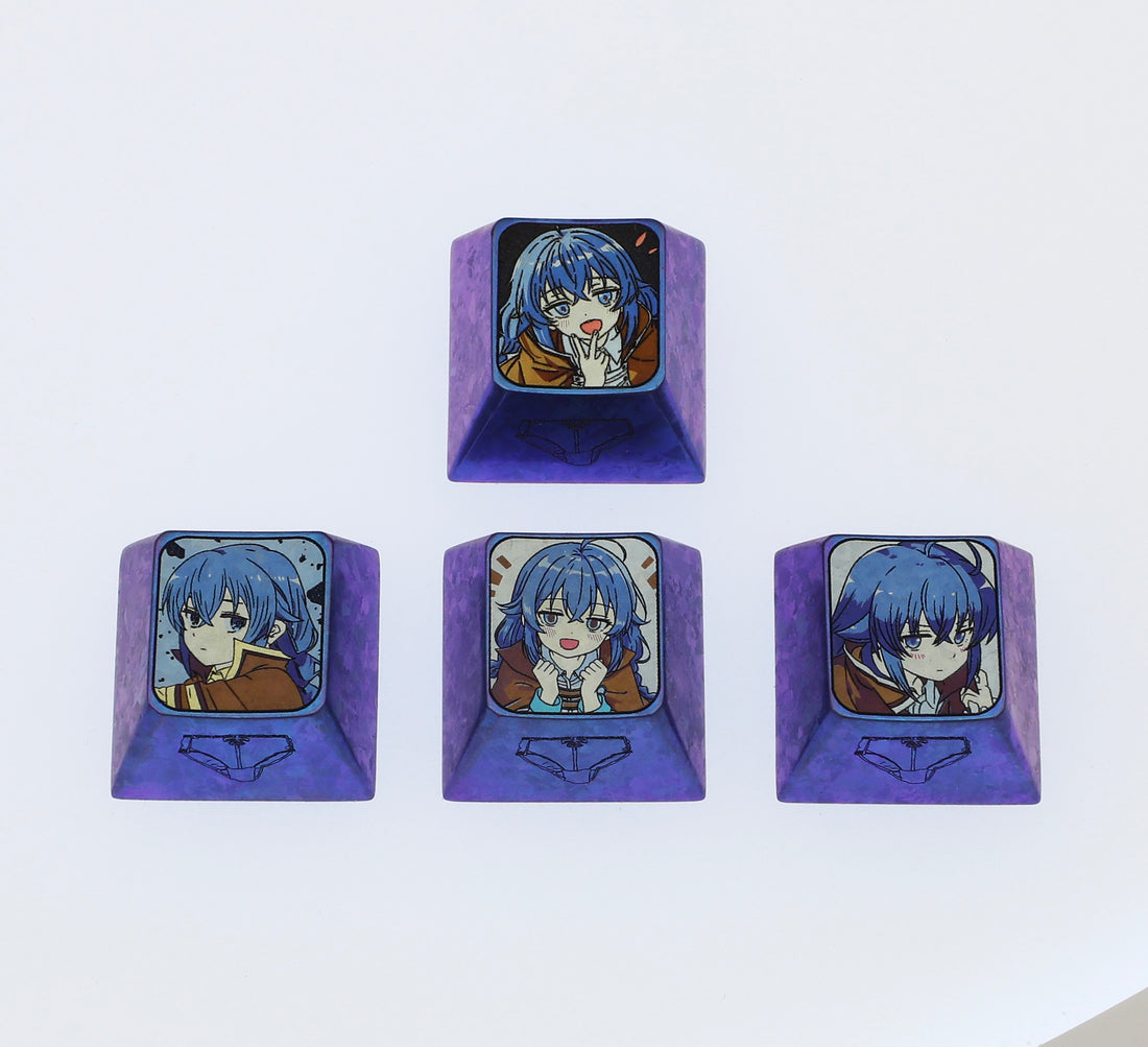 Mushoku Tensei,Roxy, Titanium alloy directional key combination set, metal personalized keycaps