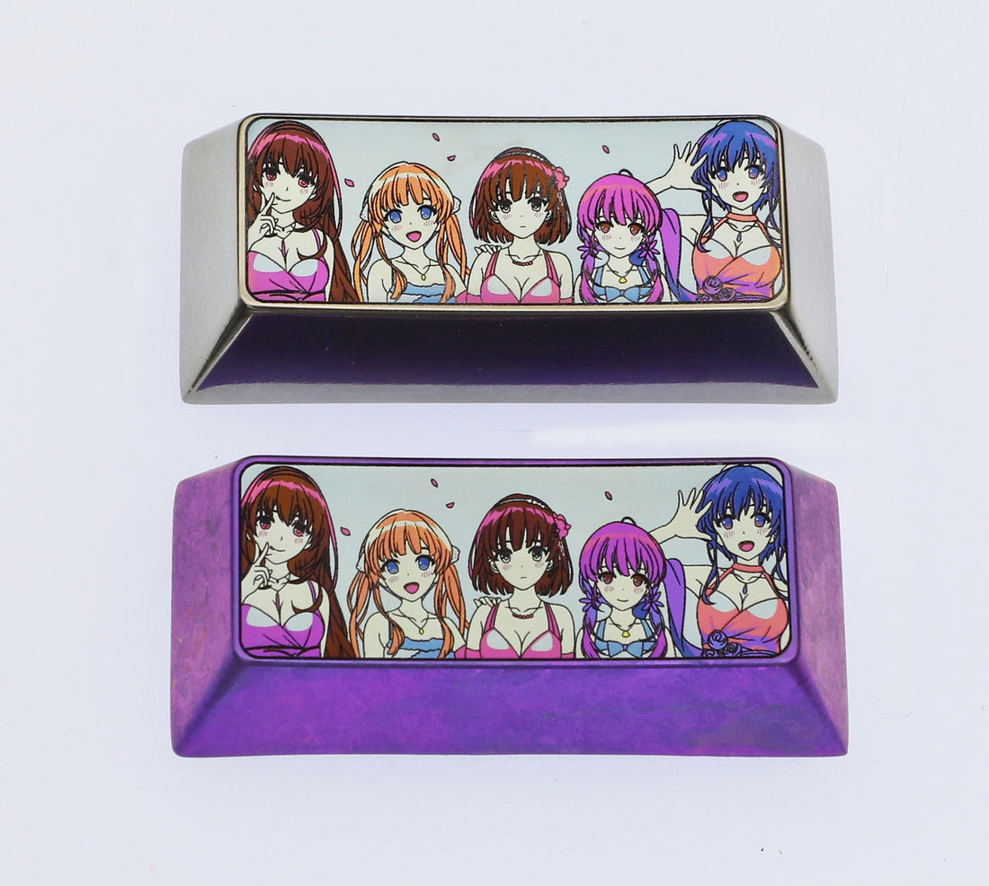 Pedestrian female lead, 1.75u, 2.25u titanium alloy personalized keycaps, metal personalized keycaps, keyboard decorative keycaps