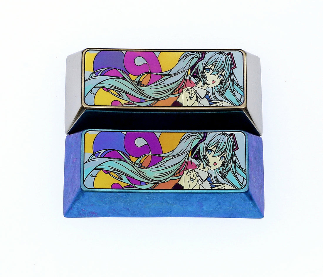 Hatsune Miku 2.25U titanium alloy metal personalized key cap, decorative key cap