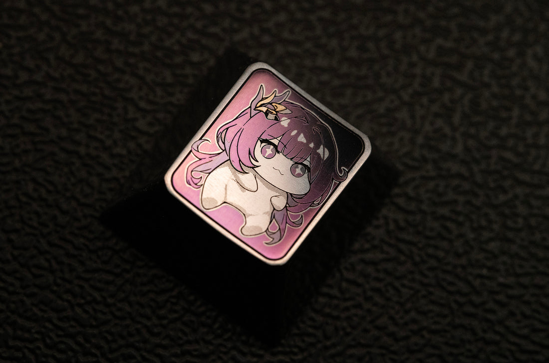 Doro emoji pack, titanium alloy carved 1U personalized keycap, metal decorative keycap.