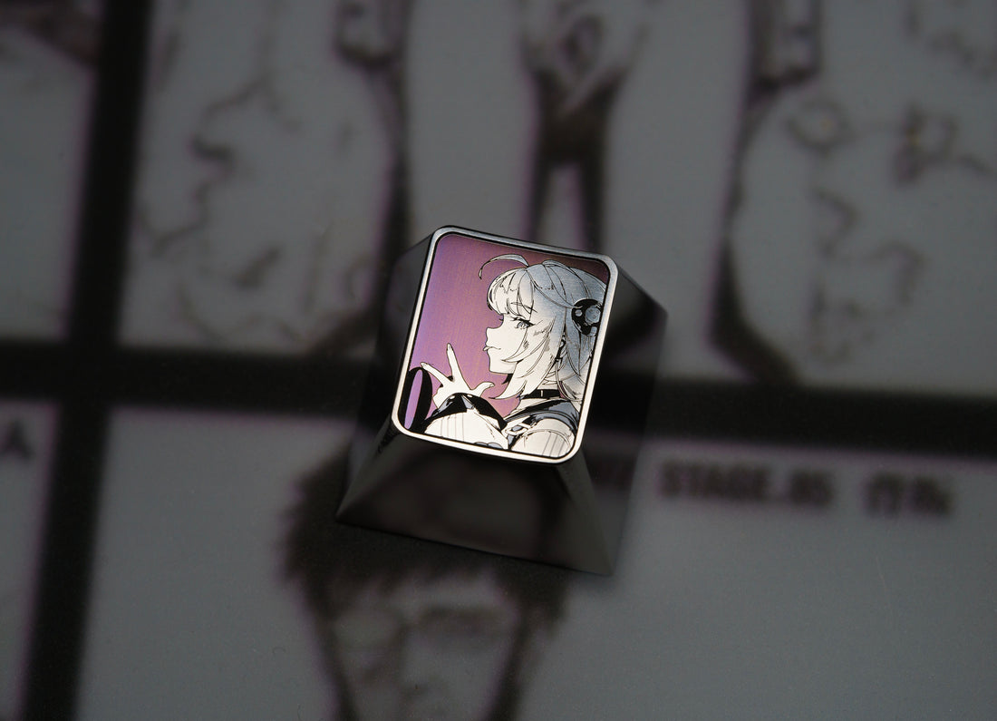 Zenless Zone Zero， August specific, 1U titanium alloy personalized keycaps, metal carved keycaps for anime and gaming peripherals.