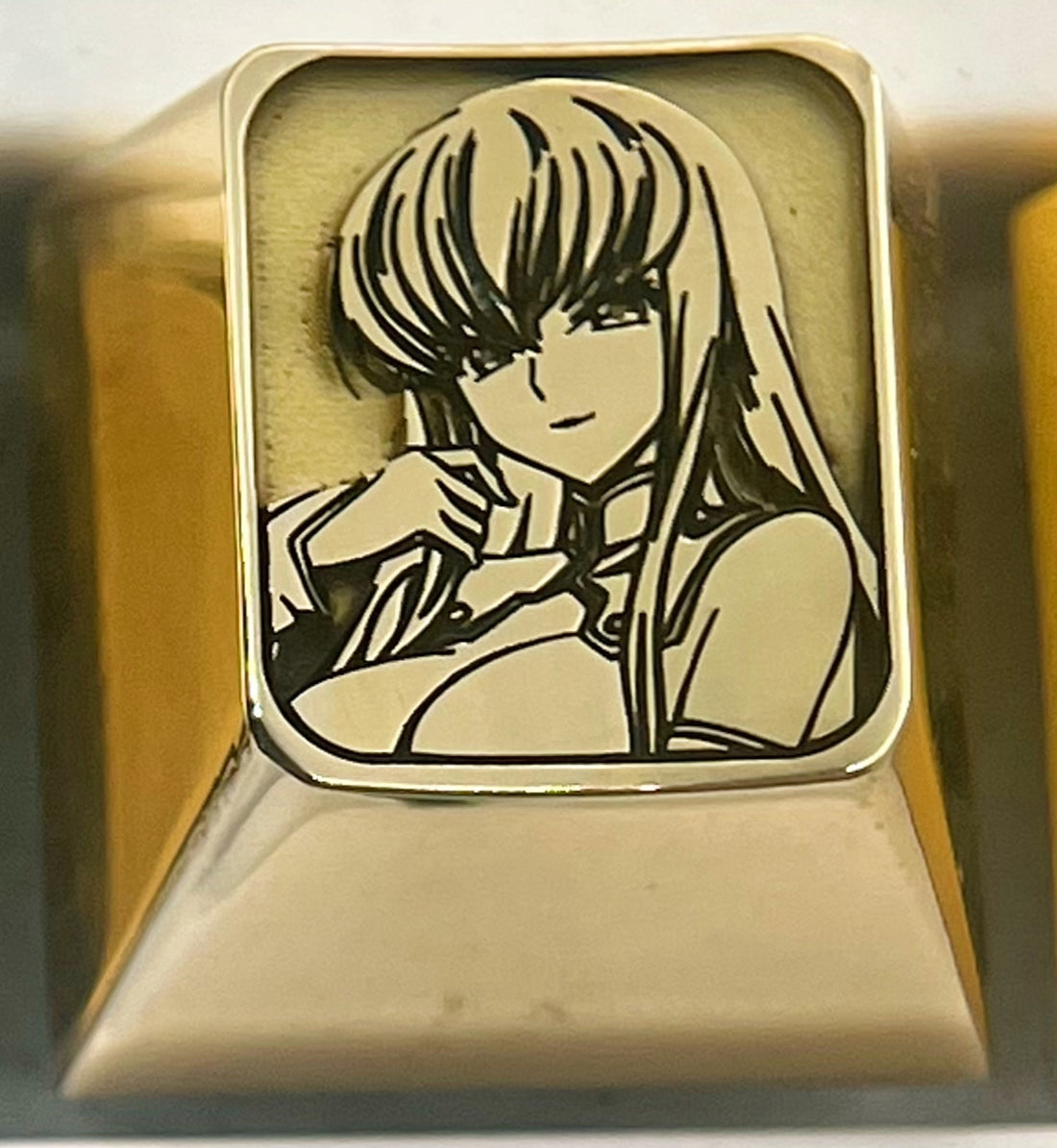 CODE GEASS Lelouch of the Rebellion, 1U brass deep carved personalized keycaps, brass decorative keycaps for anime and game characters.