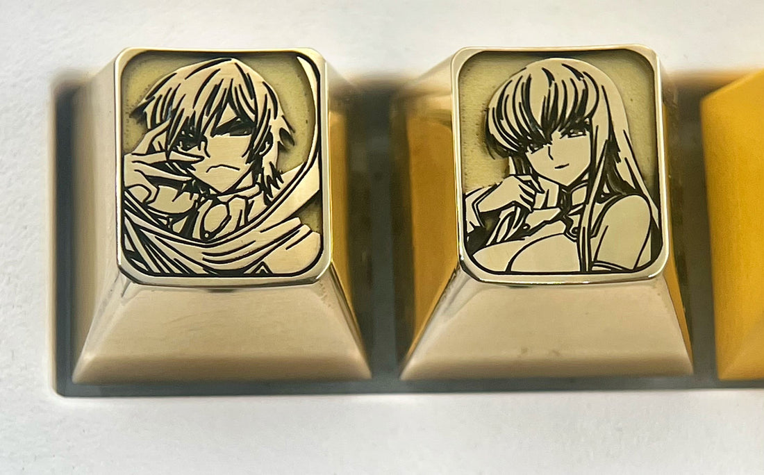 CODE GEASS Lelouch of the Rebellion, 1U brass deep carved personalized keycaps, brass decorative keycaps for anime and game characters.