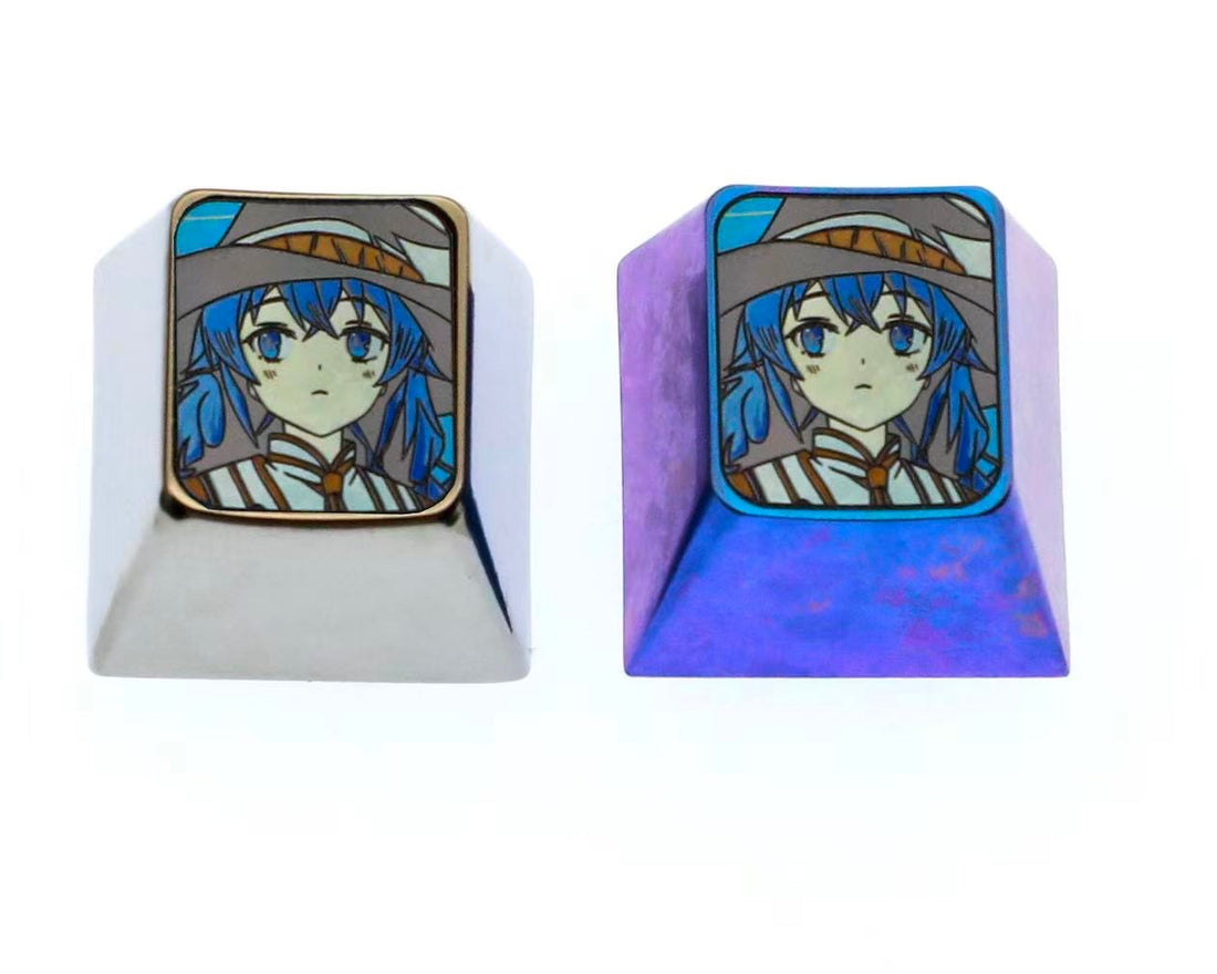 Mushoku Tensei, Roxy, 1U titanium alloy personalized keycaps, anime and game culture creative metal carving decorative keycaps