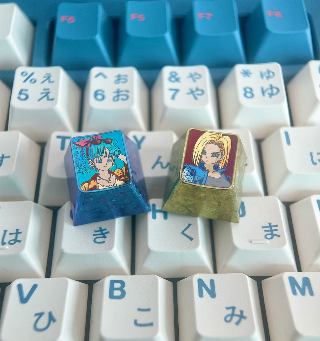 DRAGON BALL, Bulma, Android 18, 1U titanium alloy personalized keycaps, metal anime keycaps