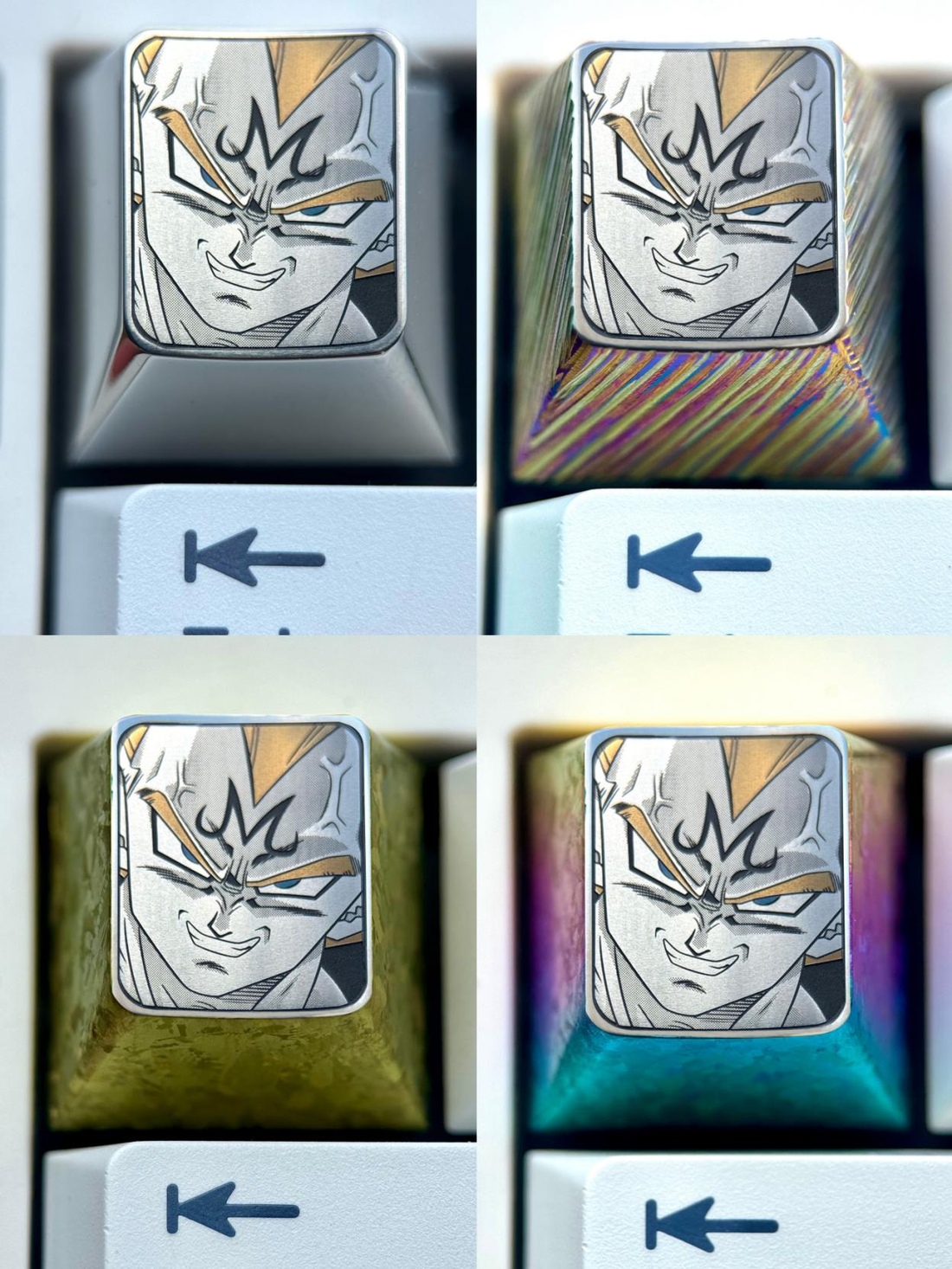 Dragon Ball, Bej ī ta Yonsei, Vegeta IV, 1U titanium alloy personalized keycaps, creatively carved metal keycaps around anime and game characters.