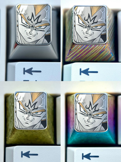 Dragon Ball, Bej ī ta Yonsei, Vegeta IV, 1U titanium alloy personalized keycaps, creatively carved metal keycaps around anime and game characters.