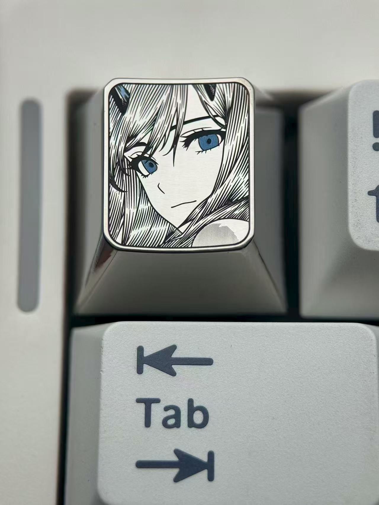 DARLING in the FRANXX 02. Titanium alloy 1U personalized keycaps, anime and game character culture creative metal carved keycaps