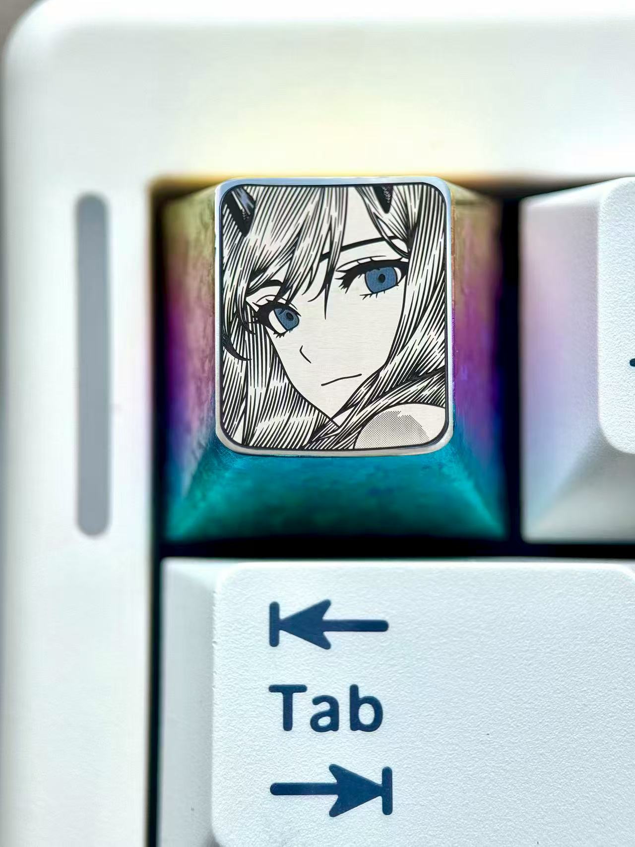 DARLING in the FRANXX 02. Titanium alloy 1U personalized keycaps, anime and game character culture creative metal carved keycaps