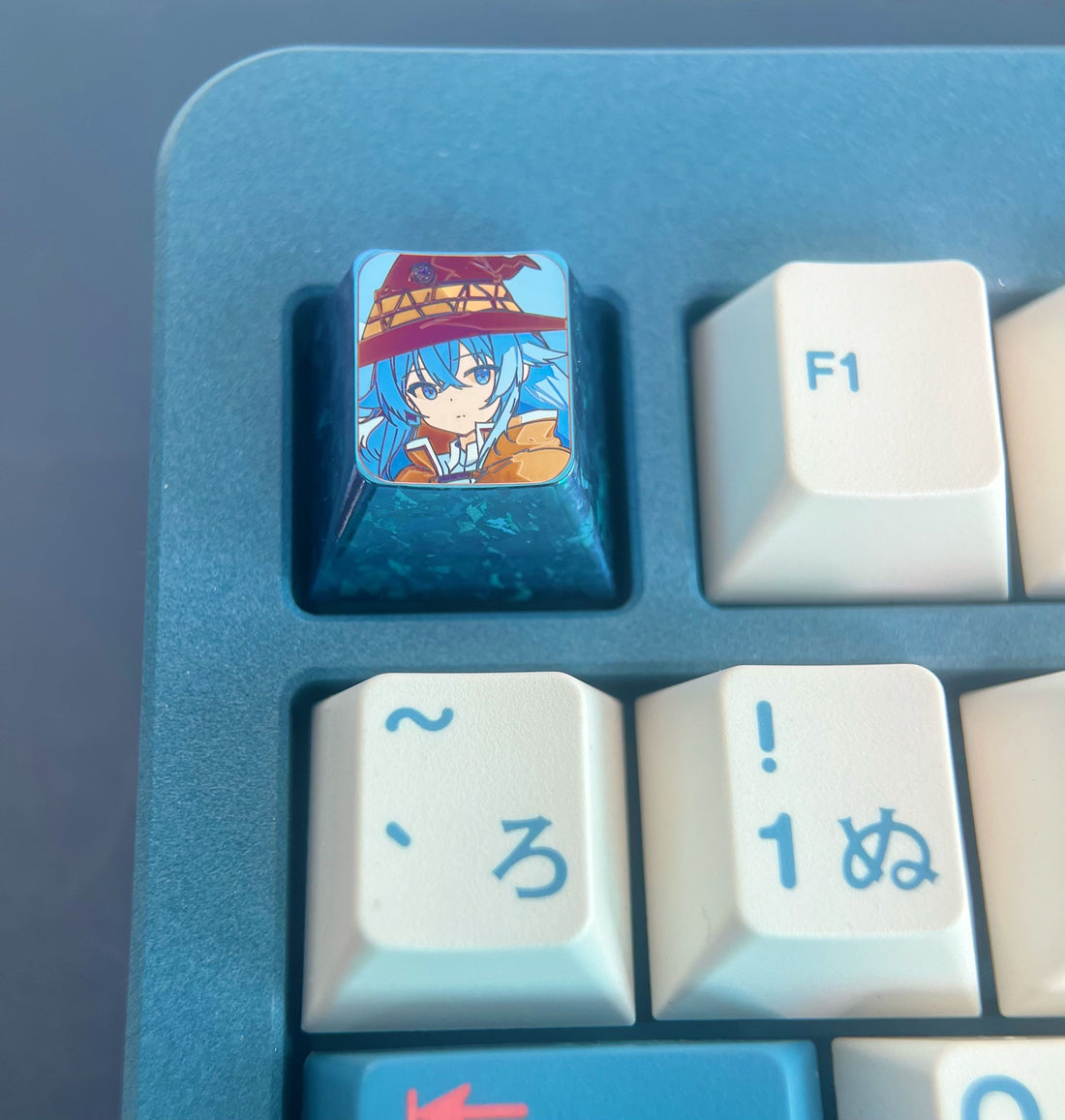 Roxy, 1U, 1.25U titanium alloy personalized keycaps, metal decorative keycaps, anime novel character keycaps