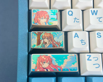Asuka has a set of left large key positions, titanium alloy carved personalized keycaps, and decorative keycaps.