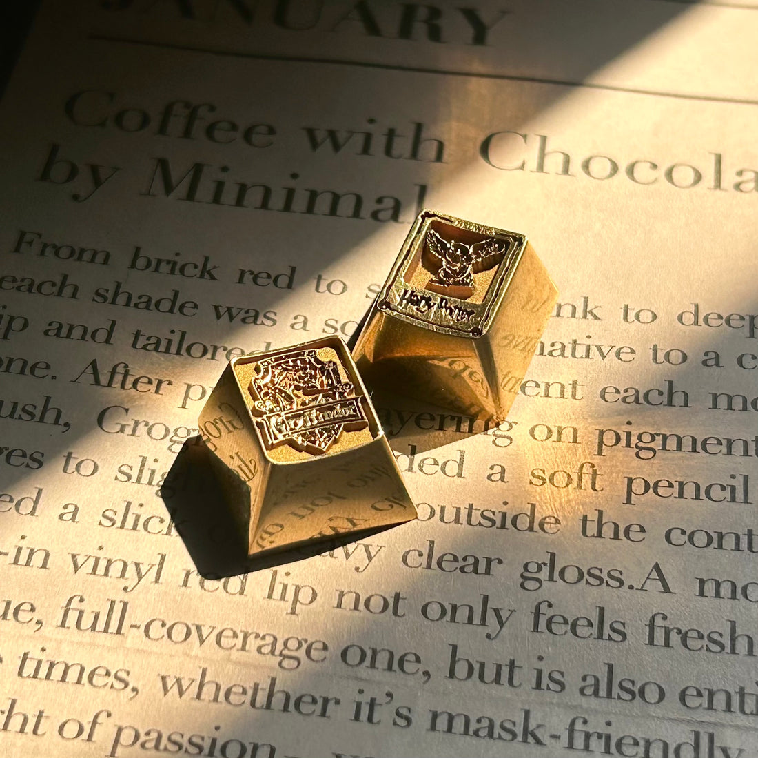 Harry Potter series, 1U brass college badge personalized keycaps, metal custom art keycaps, movie peripheral keycaps