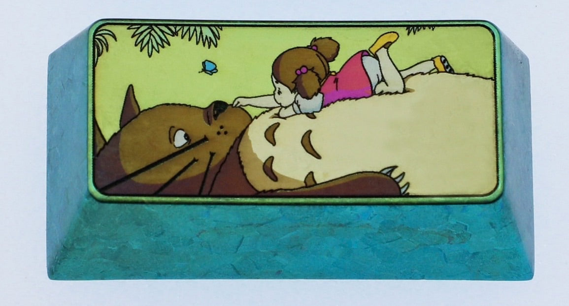 Miyazaki Hayao manga themed series, Totoro2U titanium alloy carved metal personalized keycaps, mechanical keyboard decorative keycaps