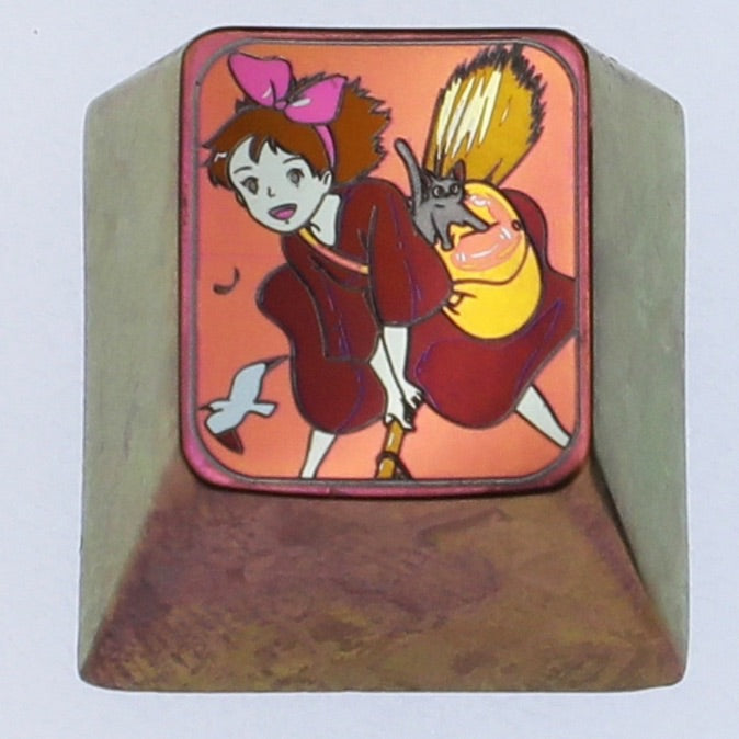 Miyazaki Hayao manga themed series, 1U titanium alloy carved metal personalized keycaps, mechanical keyboard decorative keycaps