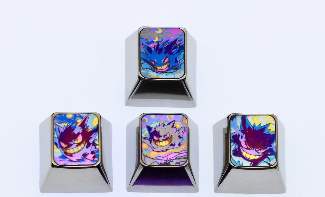 Pok é mon, Gengar titanium alloy directional key set, anime and game peripheral cultural and creative metal keycaps
