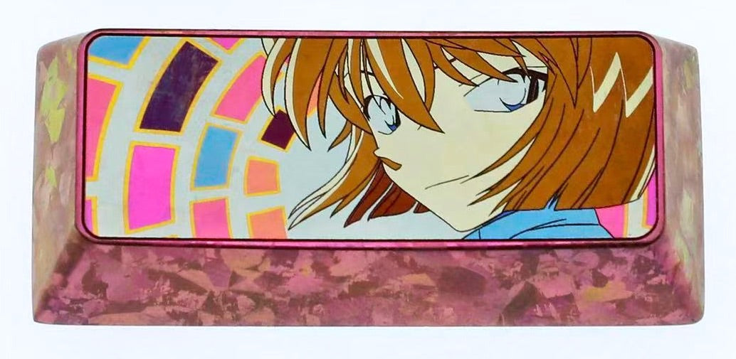 Detective Conan, Anita Hailey2.25U titanium alloy personalized keycaps, anime and game character cultural creativity metal carved keycaps