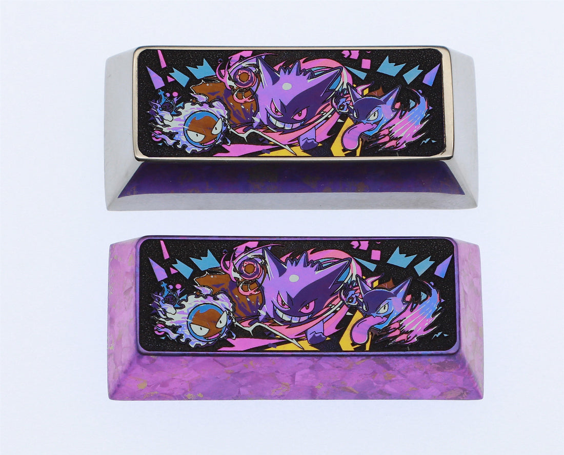 Pok é mon series, 2.25U titanium alloy gengar personalized keycaps, anime and game cultural creative metal carved keycaps