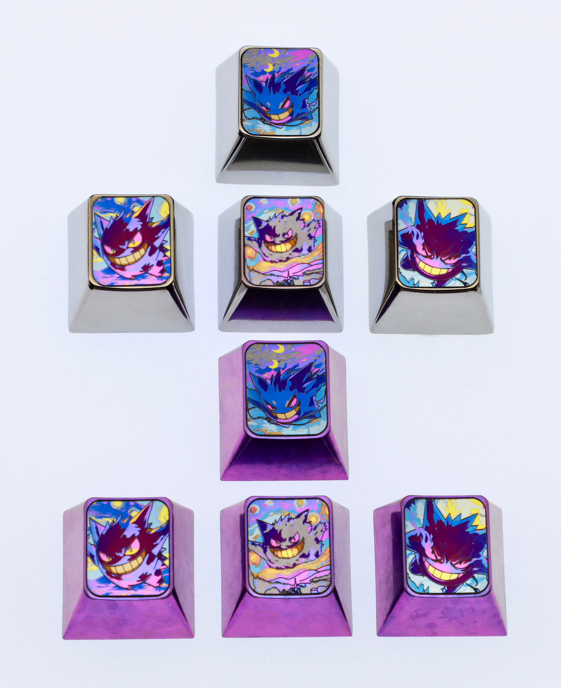 Pok é mon, Gengar titanium alloy directional key set, anime and game peripheral cultural and creative metal keycaps