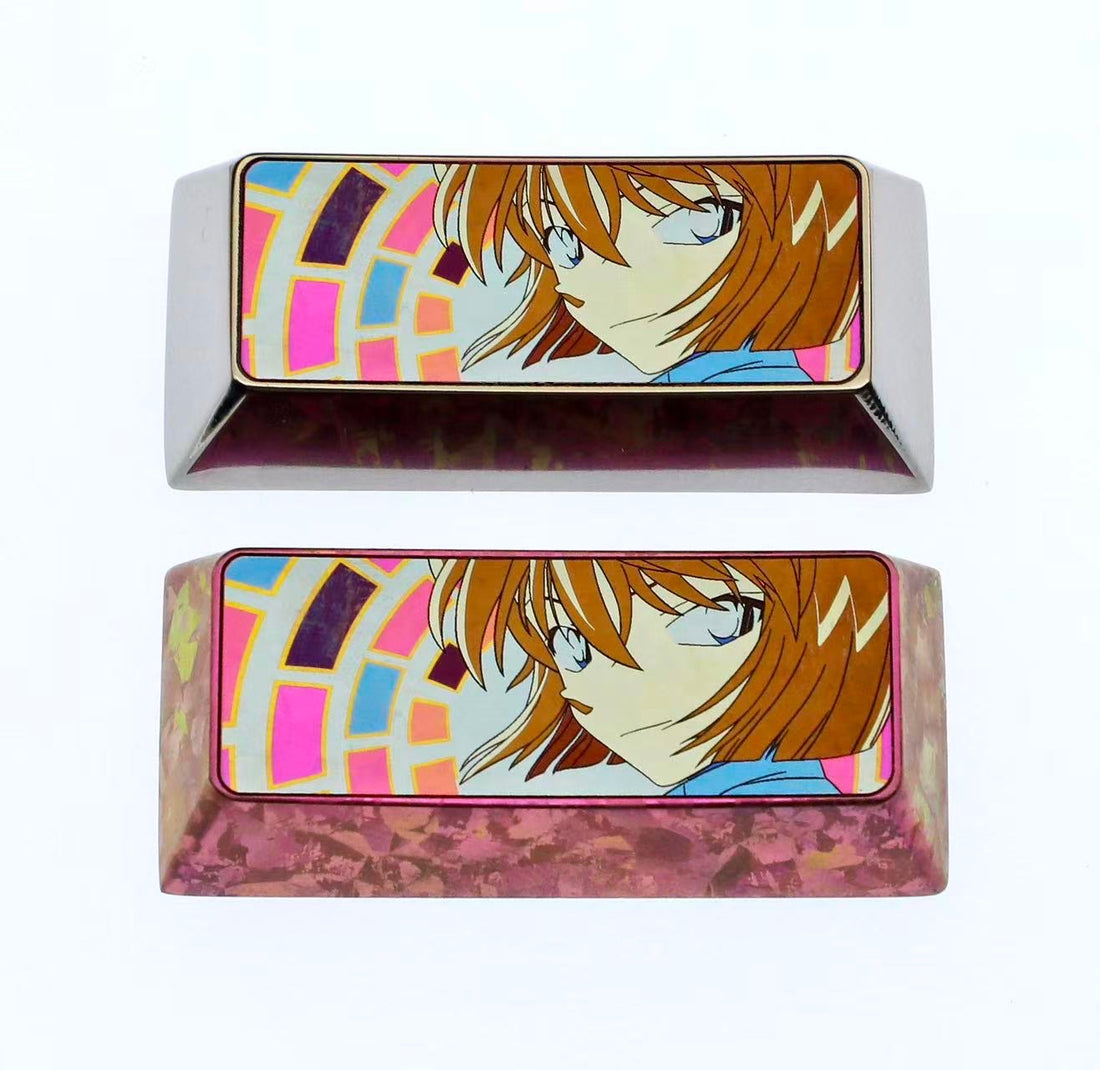 Detective Conan, Anita Hailey2.25U titanium alloy personalized keycaps, anime and game character cultural creativity metal carved keycaps